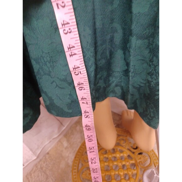 Vtg Karin Stevens Green Dress Jacquard Modest Mennonite Sz 14 - Picture 6 of 11